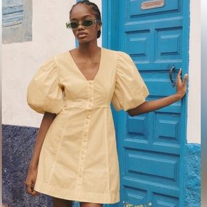 Tags on English Factory yellow dress